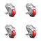 Service Caster 3.5 Inch Red Polyurethane Wheel Swivel Bolt Hole Caster Set with Brake SCC SCC-BH20S3514-PPUB-RED-TLB-4 - alternate 1